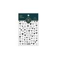Thin matte heart nail stickers TS-915 with black and white hand-drawn sketch patterns - TS-915 Sketch Heart - Flat