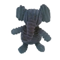 Blue corduroy elephant plush dog toy with textured fabric for teething and chewing - Elephant