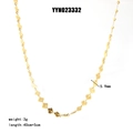 Dettaglio della collana a catena smerlata placcata oro 18K con lunghezza regolabile 40+5cm - Collana a Forma di Ventaglio di Conchiglia Dorata (YYN023332)
