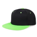 Hip-Hop-Baseballkappe mit flachem Schirm in Schwarz und Neongrün Kontrast-Stil - Schwarz & Neongrün