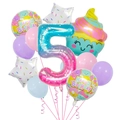 Detailed 5th birthday balloon set with ice cream theme and gradient number 5 foil balloon - Ice Cream Set 5
