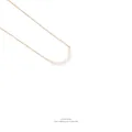 Minimalist gold chain necklace featuring small natural white pearls in a smile design - Gold (Freshwater Pearl)