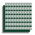 Christmas wrapping paper with green reindeer and snowflake patterns in fair isle style - 10 Sheets 50*50cm / Christmas Deer Type B Green