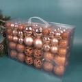 100-pack rose gold Christmas ball set with glitter and matte finishes in a clear box - 100pcs PVC Boxed (Rose Gold)