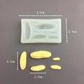Molde mini de silicona para resina y chocolate DIY con dimensiones detalladas de uso - Mini 5 Cavidades Pan de Hamburguesa
