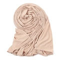 Solid light pink modal cotton scarf for women with soft texture and high elasticity - Beige