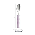 304 stainless steel dinner spoon with light purple bamboo handle, 20cm long - Purple Dinner Spoon