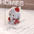 Mini Christmas elephant resin figurine with Santa hat and scarf, 5cm height decoration - Christmas Elephant