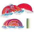 Rainbow silicone sensory activity board with colorful flexible sticks for motor skills - Rainbow Style / Red