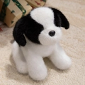 Realistic black and white fluffy plush husky dog doll with soft fur and cute eyes - Shepherd Dog - Black & White / 30cm