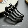 Elegant 5-tooth U-shaped black hair fork for Chinese style updos, 7.2cm length - Liquid Five-tooth Hair Comb - Black