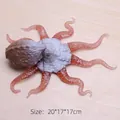 Brown octopus stress toy with realistic skin texture and 20x17x17cm size dimensions - Brown Simulation Octopus / OPP Bag/Large Size