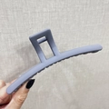 Elegant large matte purple shark hair claw clip for thick hair styling in Morandi tone - Barrette Grey Blue-13cm