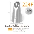 304 stainless steel piping tip model 224F for rose petal cream icing and cake decoration - 224F (Rose Type)