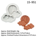 Rainbow hot air balloon and clouds silicone mold for DIY cake decorating and baking - Style 1 - Hot Air Balloon Cloud / Gray