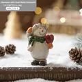 Figurine bonhomme de neige en résine avec cœur, décor de Noël créatif, hauteur de 7 cm - Bonhomme de neige A - Tenant un cœur rouge