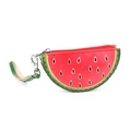 Handgefertigte Leder-Geldbörse im Wassermelonen-Design mit grünem Riemen und Haken - Wassermelone