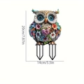 Colorful owl garden stake made of resin with flower patterns, 20x14cm size guide - No.12 (0.2cm Thickness)