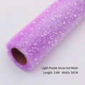 Light purple snow dot tulle roll for flower wrapping and gift decor, 3.6m x 50cm size - 50cmx3.6m / Light Purple