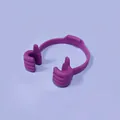 Universal thumb-shaped phone stand in purple silicone, flexible portable desktop holder - Rose Red