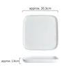 8-inch bright white square ceramic plate with subtle forest series water ripple texture - Forest Bright White 8 Inch Square Plate