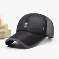 Atmungsaktive schwarz-graue Mesh-Baseballkappe mit Sonnenschutz und langem Schirm - Verstellbar / Schwarz