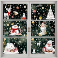 Christmas window stickers set featuring Santa, reindeer and snowflakes on glass pane - Set of 6 BQ(431-434)+436+437