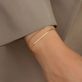 Pulsera minimalista de doble cadena de serpiente en acero inoxidable pulido dorado - 16.5+5CM / Dorado