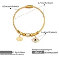 Detailansicht des vergoldeten Edelstahl-Kabelarmbands mit bösem Blick und Zirkonia - Gold (Z264)