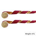 2m red velvet Christmas ribbon with gold edges for DIY bows and festive gift wrapping - 6m Wine Red Velvet Ribbon