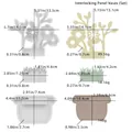 Detailed dimensions for DIY silicone molds featuring plant shapes and flower vase base - Full Set Insert Vase Molds