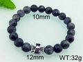 Bracciale da uomo in labradorite con ciondolo a croce e teschio, perline da 10 mm - 10mm Labradorite (KB71995-BD)