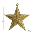 40cm gold glitter iron star decoration for Christmas tree topper or hanging ornament - 40CM / Gold