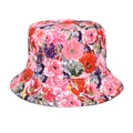 Close-up detail of multi-color floral print pattern on high-quality sun bucket hat - M(56-58cm) / Multi-color Vibrant Floral Pattern (4#)