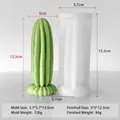 3D cactus succulent silicone mold for DIY candles and soaps showing mold and final product - Small Cactus (J-5500-1)