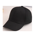 Classic black baseball cap in twill cotton with minimalist six-panel structure design - 52cm(Adjustable) / Black