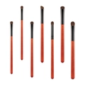 7-teiliges professionelles Lidschatten-Pinselset mit Holzgriffen für präzises Augen-Makeup - Rot