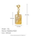 18K gold plated stainless steel heart spring clasp pendant with white star inlay - Shell Star Sun Style (N3036)