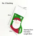 Green knitted Christmas stocking with 3D Santa Claus figure and white snowflakes - Style 5 (Green Santa) / 48cm x 28cm