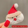 Handheld plush Santa Claus embroidery brooch pin with size 7.4x5.6cm for Christmas - Plush Hat Santa Claus