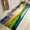 Absorbent flannel floor mat featuring a scenic lake sunset oil painting design - 40x60cm / Lakes and Mountains (Style 6)