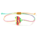 Bracciale arcobaleno intrecciato a mano con cuore e cordino regolabile da donna - Color arcobaleno (X-B25021903H)