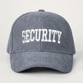 Vintage graublaue Cord-Baseballkappe mit weißer SECURITY 3D-Stickerei für Herren - Grau