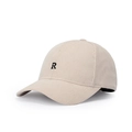 Casquette de baseball beige en velours côtelé avec broderie lettre R style décontracté - Réglable / Blanc Cassé