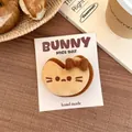 Cute plush brown cat hair clip with embroidered details and bow, size 7x5.5cm - 1# Creamy Coffee Cat Biscuit Hair Clip