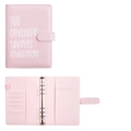 Pink PU leather 100 Envelope Challenge binder with card slots and a 6-hole metal ring - A5 Pink Shell Only