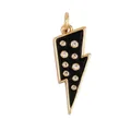 Lightning bolt pendant with black enamel and zircons in gold-plated frame - CZ Lightning-Black