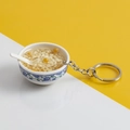 Miniatur-Schlüsselanhänger in Form einer Porzellanschüssel mit realistischem Porridge-Modell - Nr.7 Maisbrei (Schlüsselanhänger)
