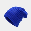 Gorro de punto holgado en azul cobalto con textura acanalada y diseño de estilo japonés - Liso / Azul Zafiro