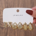 Gold Bear Shell Teardrop Style (E0805-2)
